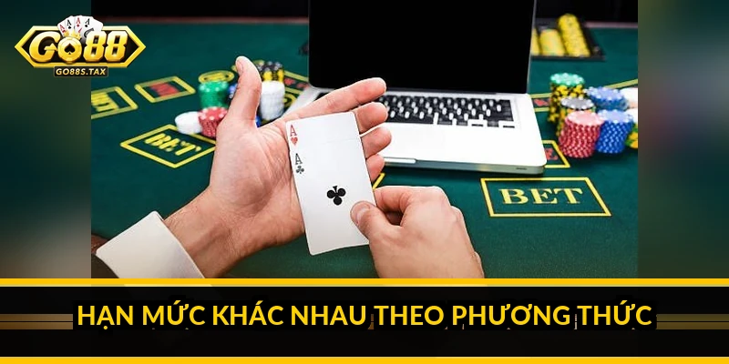 Hạn mức nạp rút Go88: những điều cần biết trước khi giao dịch Hạn mức khác nhau theo phương thức